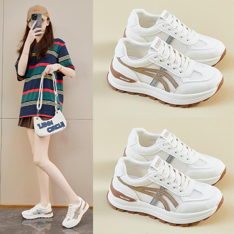 Ins Tide Korean Version of the New Dad Shoes Girl 2025 Summer Student Sports and Leisure Mesh Breathability Increase KK901-1