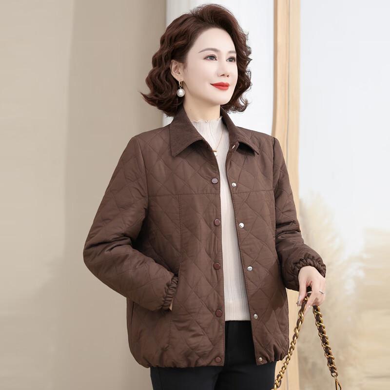 Yalu Mid-Aged Women's Warm Plush Cotton Padded Jacket
