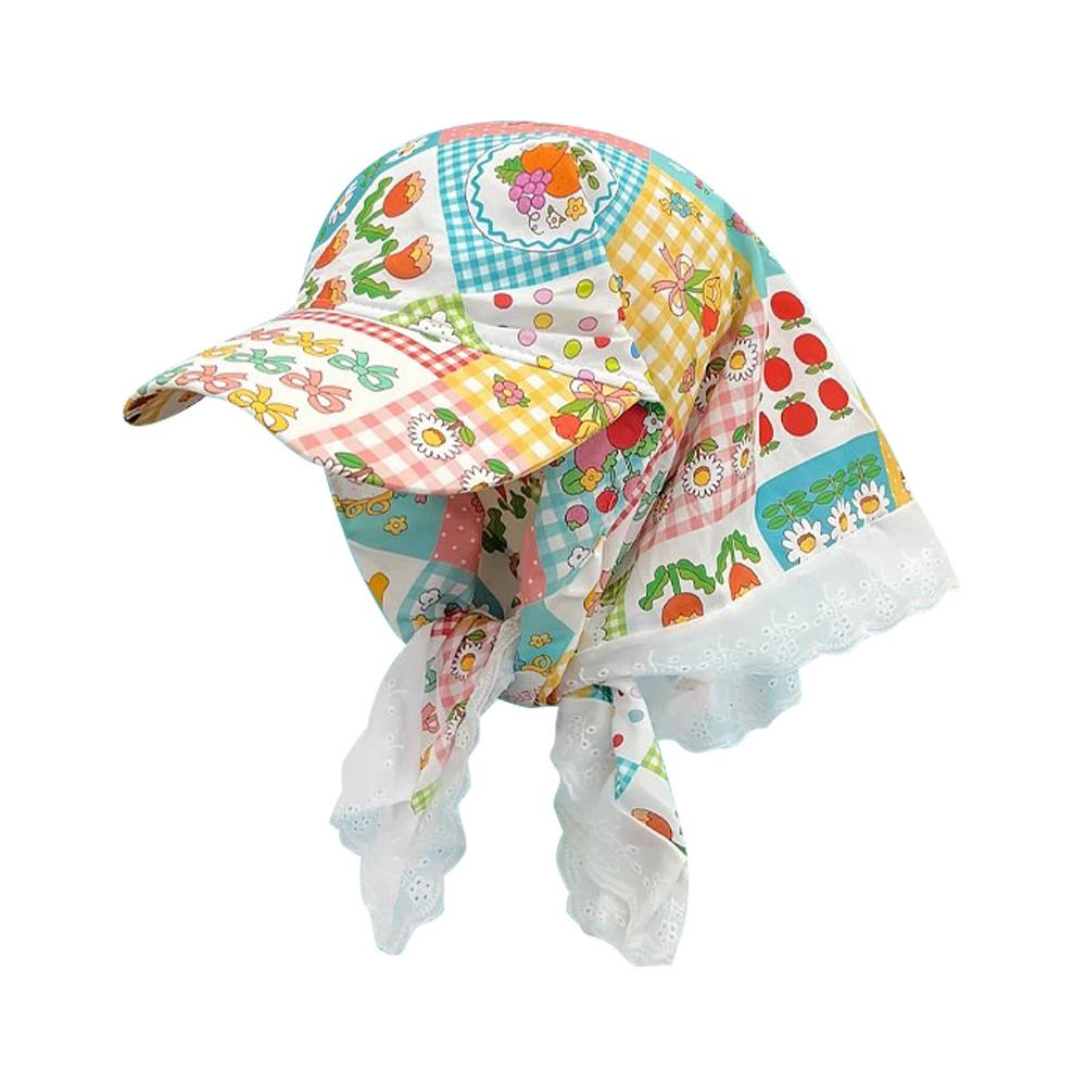 Quick Drying Sun Hat Sweet Loli Peaked Cap Versatile Headscarf Hat  Outdoor Seaside Vacation