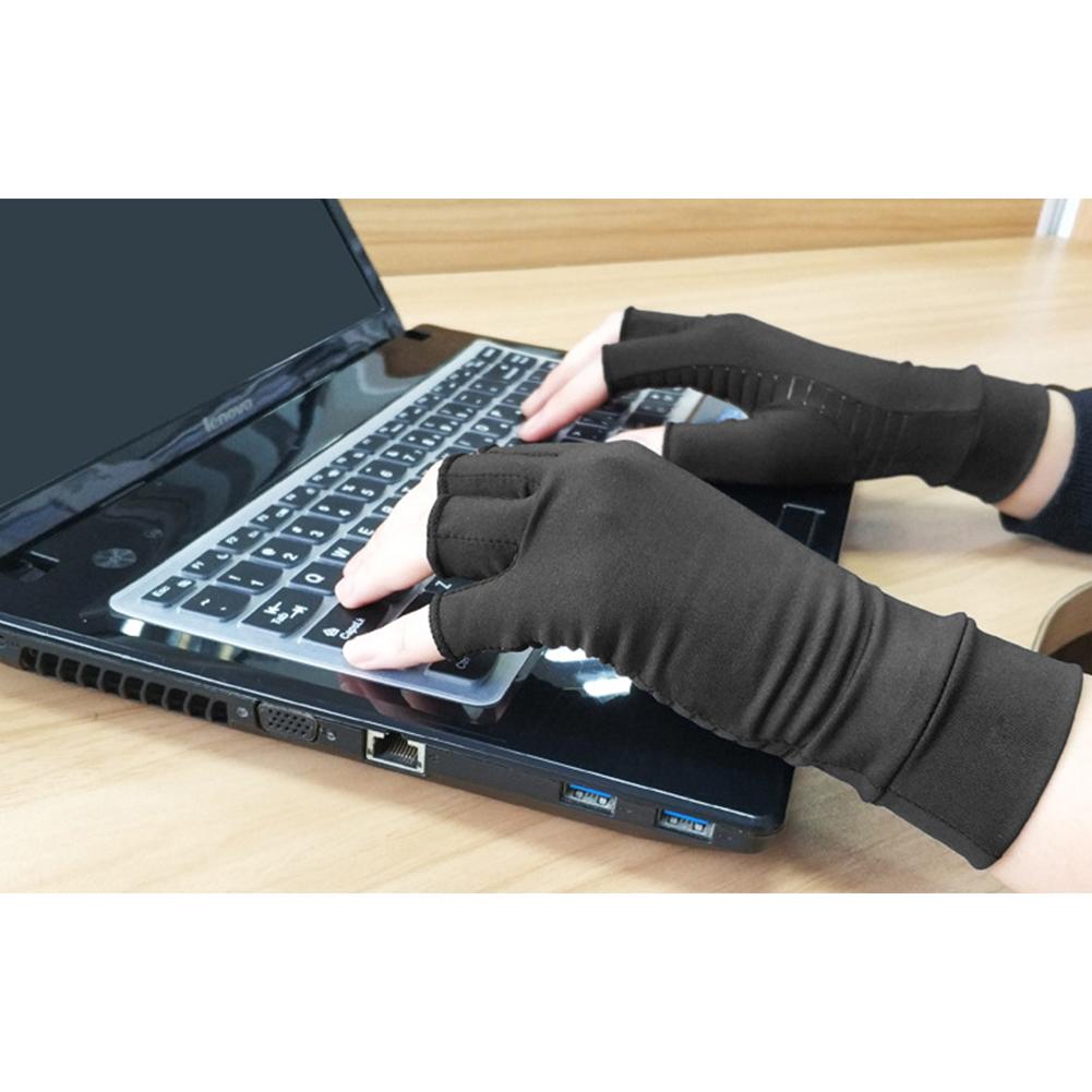 Copper Fiber Arthritis Compression Breathable Half-finger Gloves for Rheumatoid Arthritis