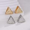 Boucles d'oreilles géométriques triangulaires transfrontalières pour femmes, sens haut de gamme, rétro, niche, personnalité, boucle d'oreille, boucles d'oreilles plissées simples et irrégulières