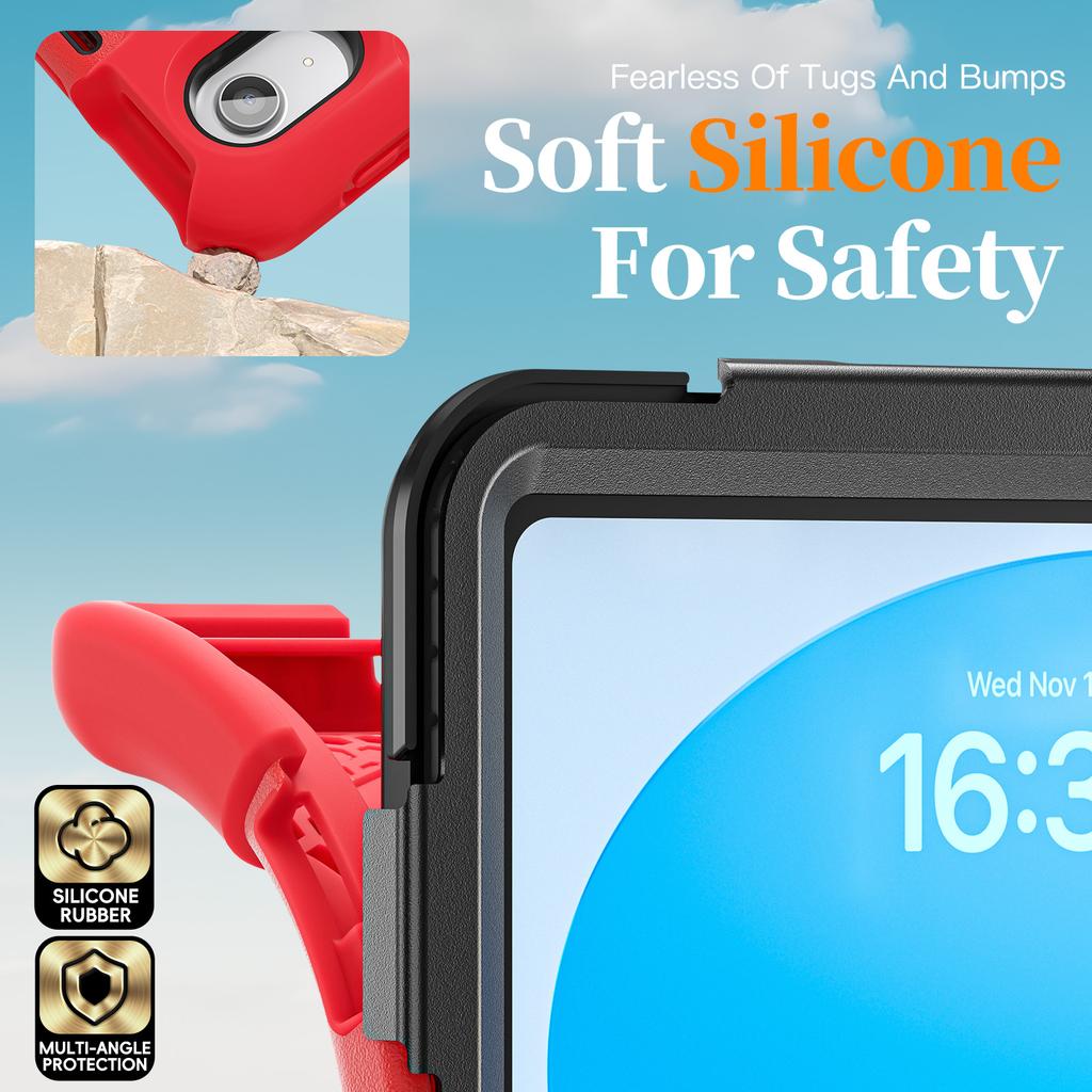 For iPad 11th Gen 11 inch 10th 10.9" With 360 degree rotate Stand Case cover with shoulder strap and pen holder