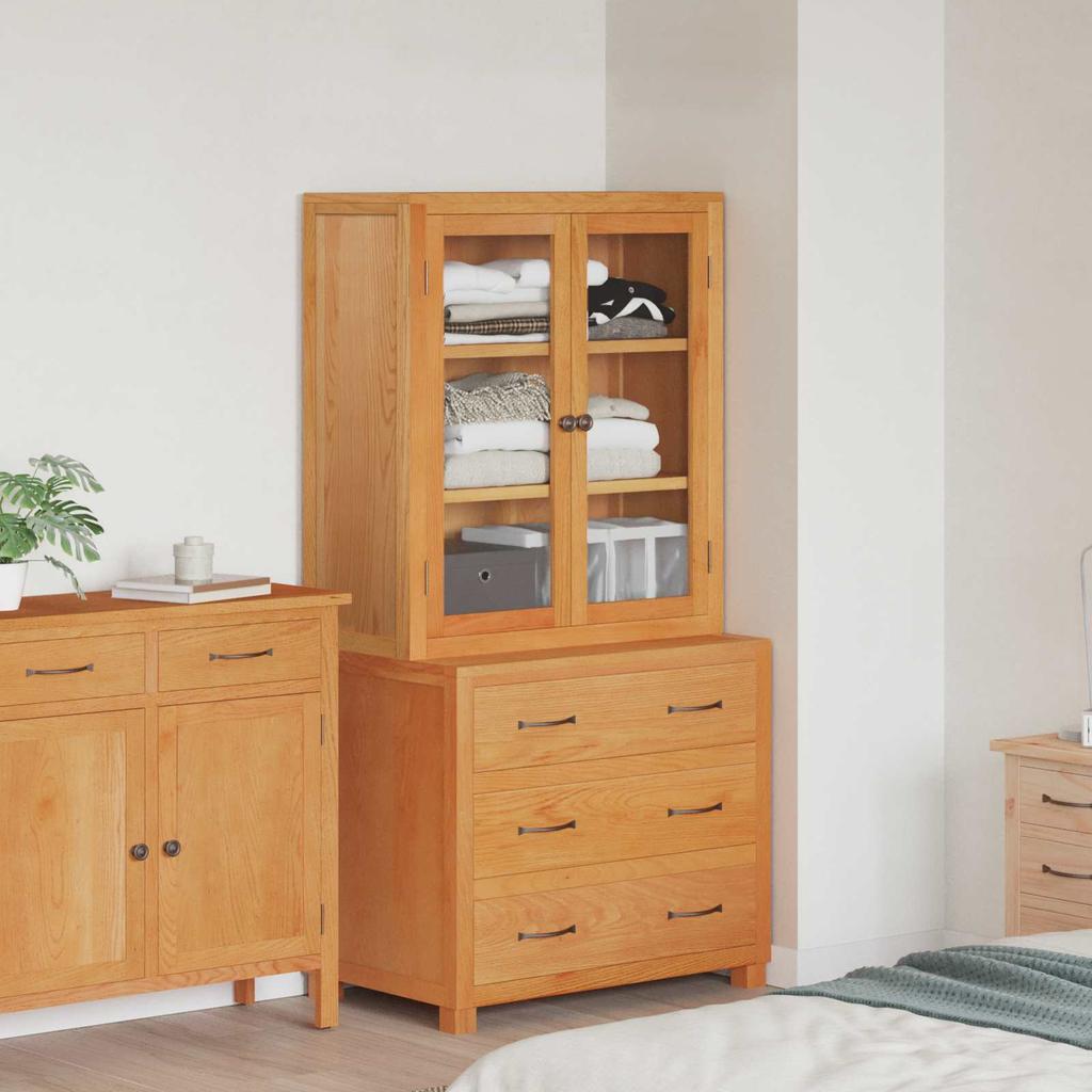 Storage Furniture Set with Drawers Brown Wood Based Material