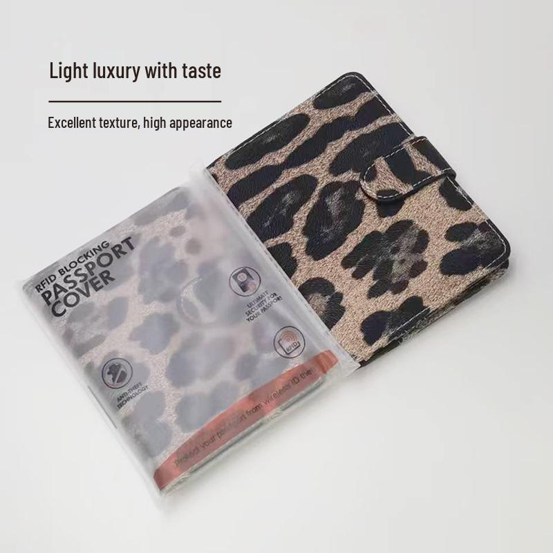 PU Leather RFID Passport Holder with Multi-Card Slots and Ticket Protective Cover
