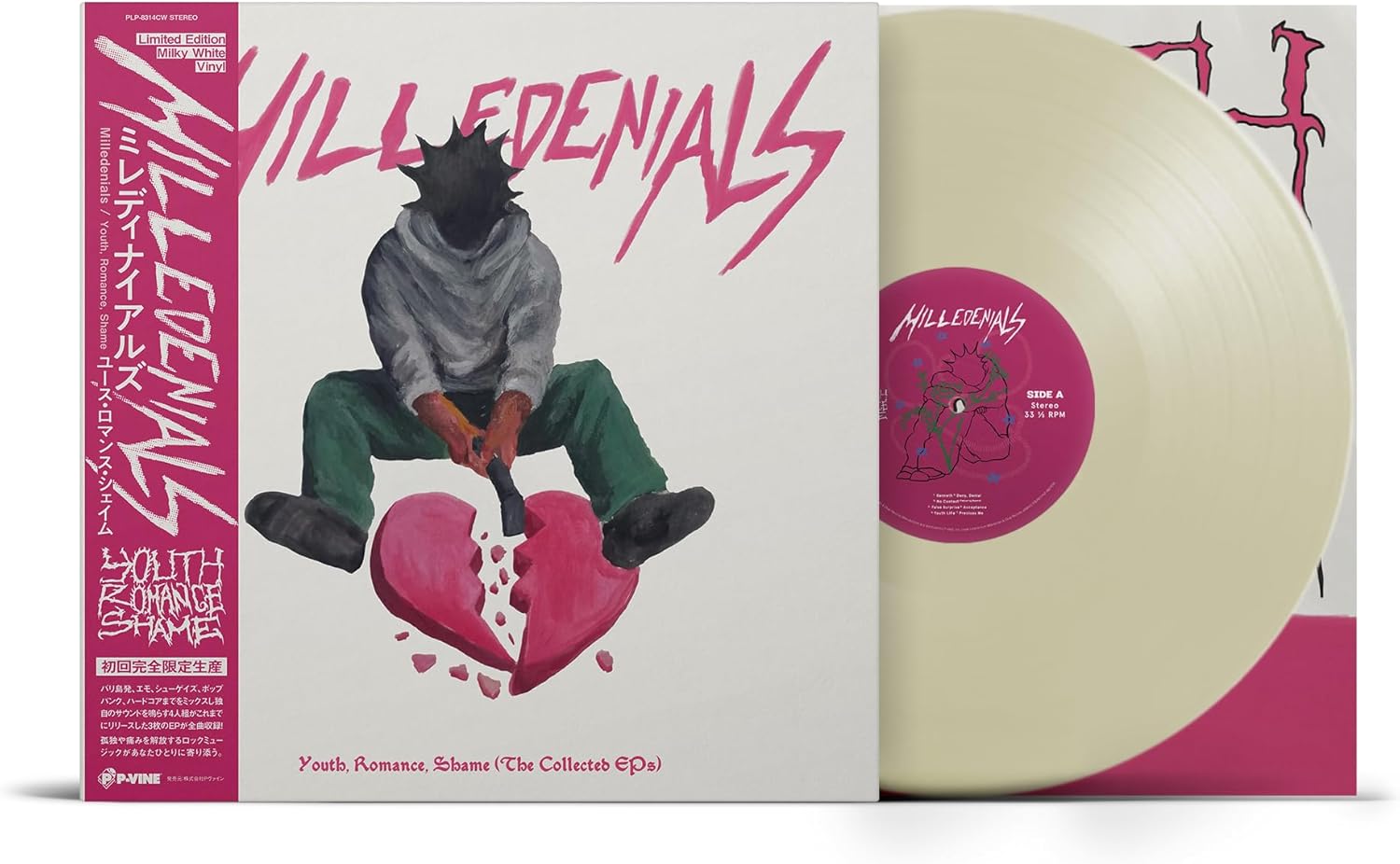 

LP Record MILLEDENIALS Youth Romance Shame Milky White PLP8314CW PVINE 2026 Japan Obi Rock