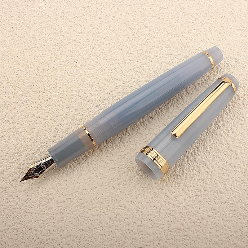 JinHao 82 Fountain Pen Transparent Fluorescent Blue Ink Pen EF F M Nib Business Stationery Office School Supplies Pens