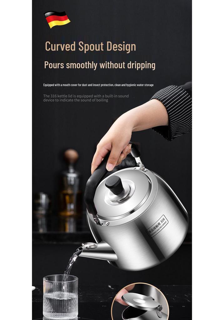 316 Stainless Steel Whistling Stovetop Kettle for Household Use