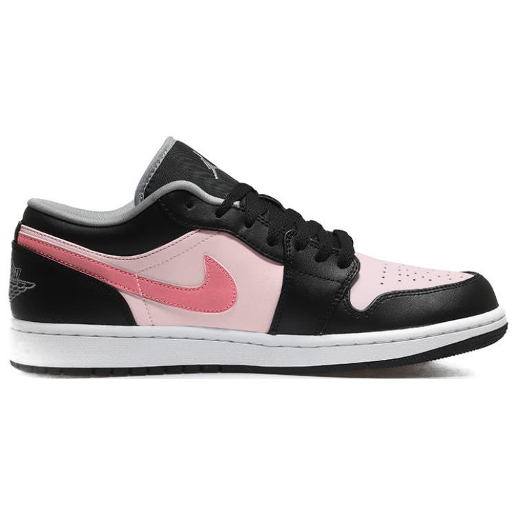 Jordan Air Jordan 1 Heartbeat Heart, Urban Chic Style Black Pink Love Cushioning Slip Resistant Abrasion Resistant 553558-040(Team56-)