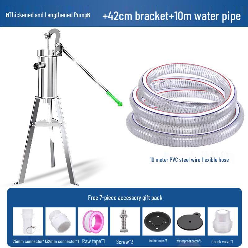 Landelijk Ouderwets Gietijzeren Handbediende Roestvrijstalen Putpomp