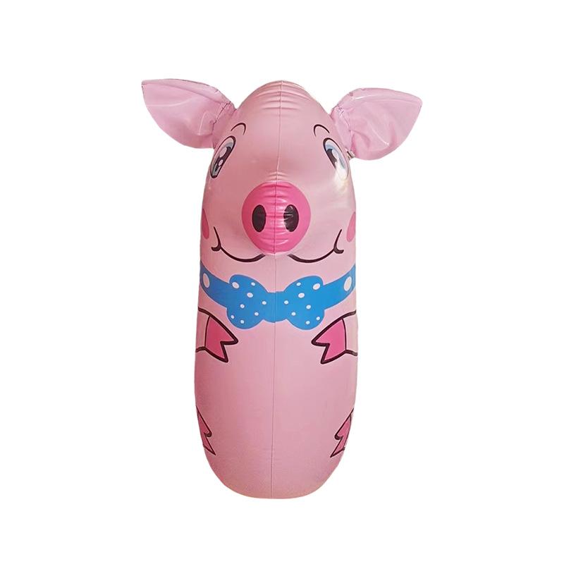 Colorful Cartoon Piggy PVC Inflatable Boxing Column Toy for Children Standing
