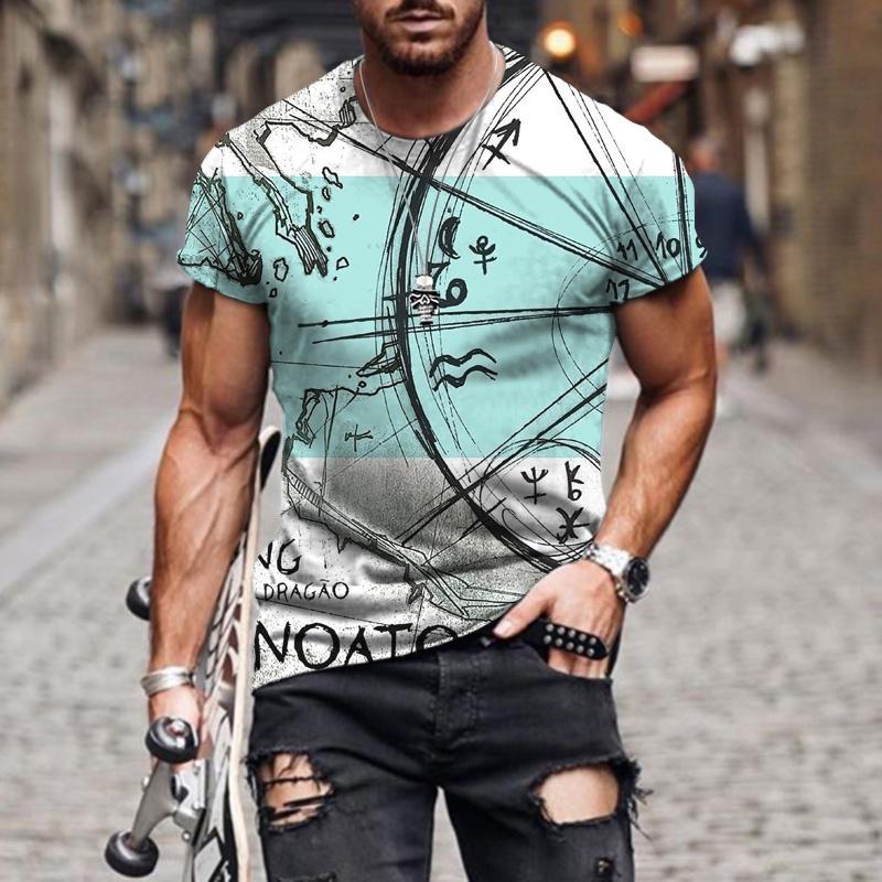 

Summer men s fashionable T-shirt 3D printed casual sports T-shirt 6XL