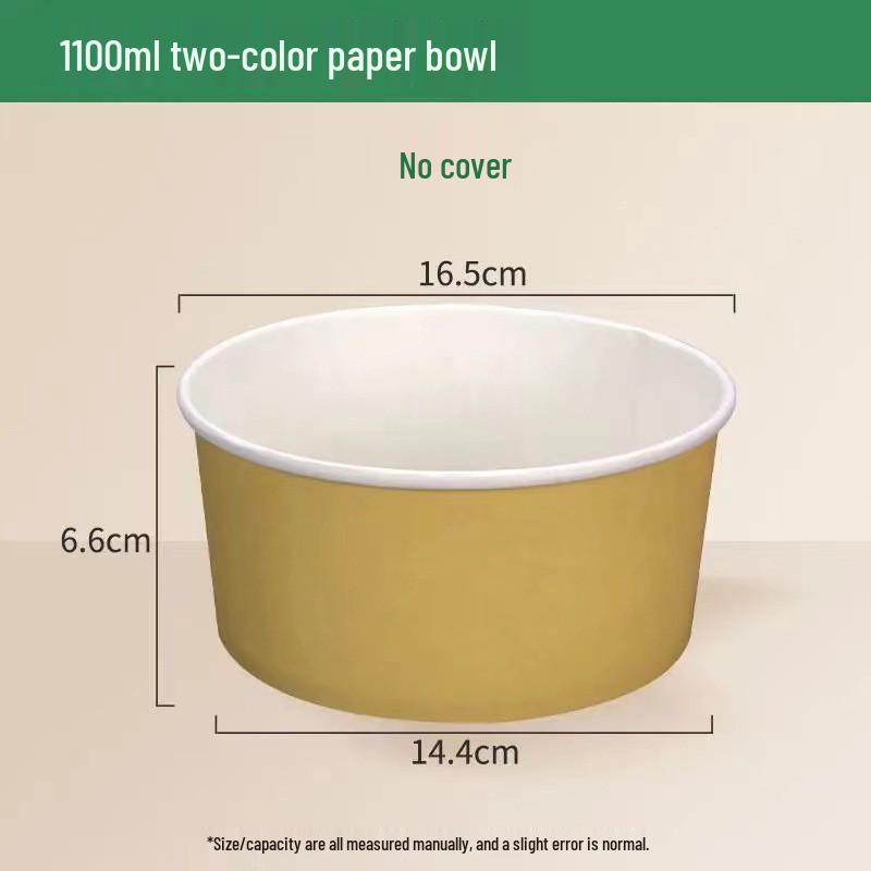 Kraft Paper Disposable Bowl - Ideal for Rice, Salad, Lunch, Takeout, Fast Food, and Fruit.