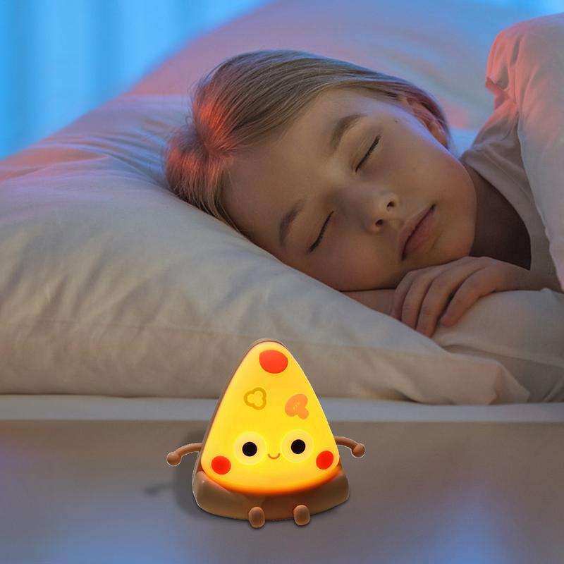 Pizza Lamp Pizza Light USB Silicone LED Batteried Dimmable Funny Nightlight With Auto-Off Timer Party Cool Home Desk Decoration