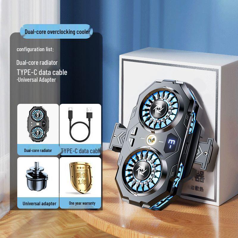 Dual-Core Mobile Phone Cooler with Overclocking and Semiconductor Refrigeration for Live Streaming