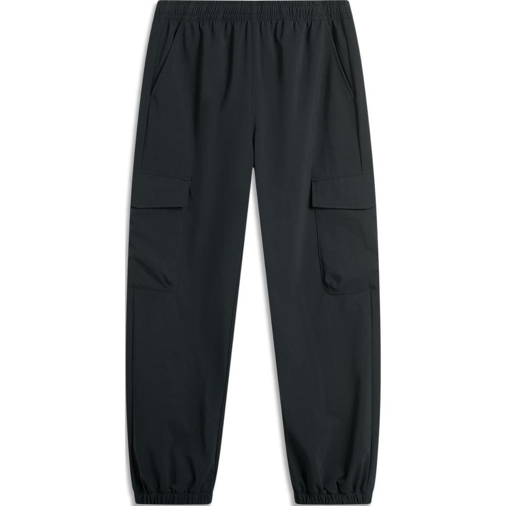 Li-Ning Sports Lifestyle Series Solid Color Lace-Up Breathable Comfortable Casual Pants Women Pants Black AYKU682-1