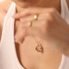 18K Gold Titanium Steel Women's Necklace with French White Mother-of-Pearl Star, Moon, and Round Pendant.