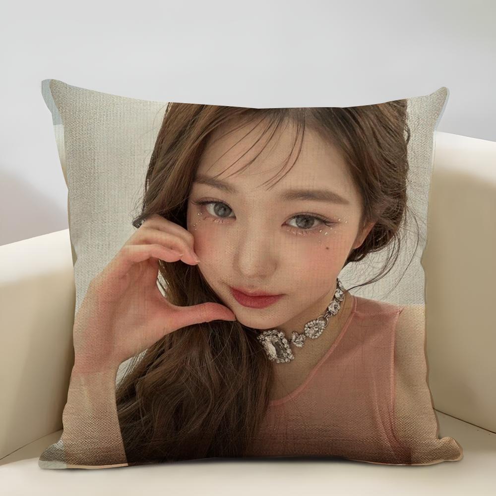 Jang Won-young Cushion Cover Household Decoration Linen Sofa Cushion Cover: Skin-Friendly & Breathable with Invisible Zipper