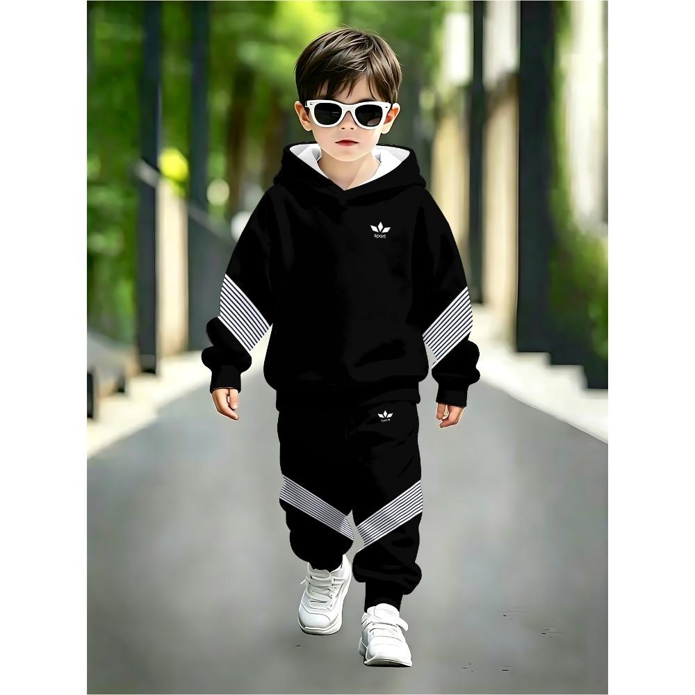 Jongens Mode Casual Geruite Broek Set Print Hoodie Peuter Sweatshirt Comfortabele Leuke Kinder Outfit 2 Delig