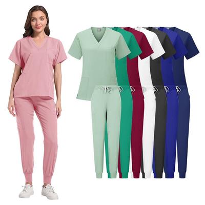 Women's Stretch Scrub Set - Short Sleeve Beauty Salon & Operating Room Wear