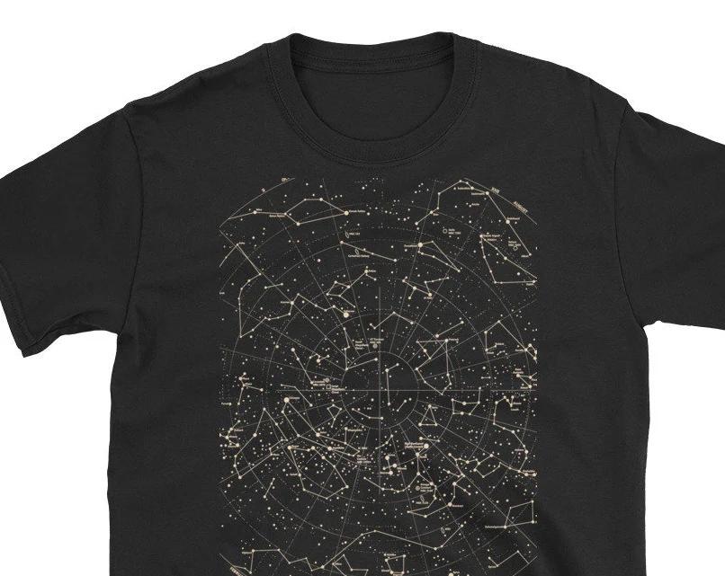 Best Selling Fashion Summer Street Constellations T Shirt, Astronomy Universe Cosmos , Astronomer Gift, Galaxy Explorer Men Tee