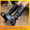 Women's French retro heightened platform boots but knee boots Western thick heel high knight boots 2025 winter new