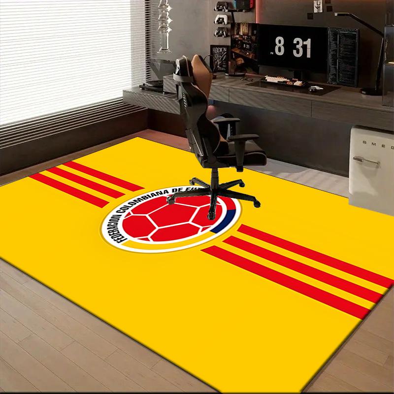 Colombian Soccer Federation Rug Game Carpet, Floor Mat for Bedroom Living Room Entryway Rug, Home Decor Idea Gift for Christmas Birthday