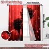 2pcs   2D FLAT PRINTING Curtains (Without Rod) Midnight Roses Modern Fashionable Curtains Versatile Polyester Curtains Thermal