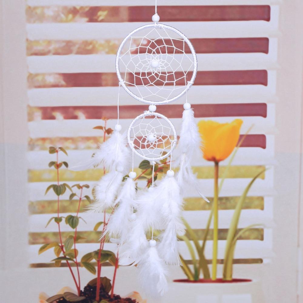 white white feather wall hanging 17.72in soft feather dream catcher  window interior ornament