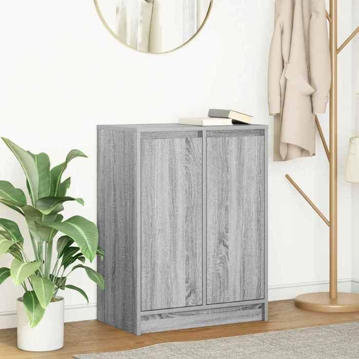 VidaXL Buffet sonoma gris 57x34x76 cm bois d'ingénierie, meuble de rangement, meuble de rangement de cuisine, meuble de 861621