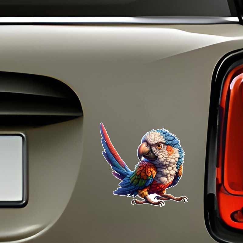 Funny Parrot Car Sticker Vinyl Decal Waterproof Rear Window Motorcycle Camper Bumper Truck Laptop Decoration TM311