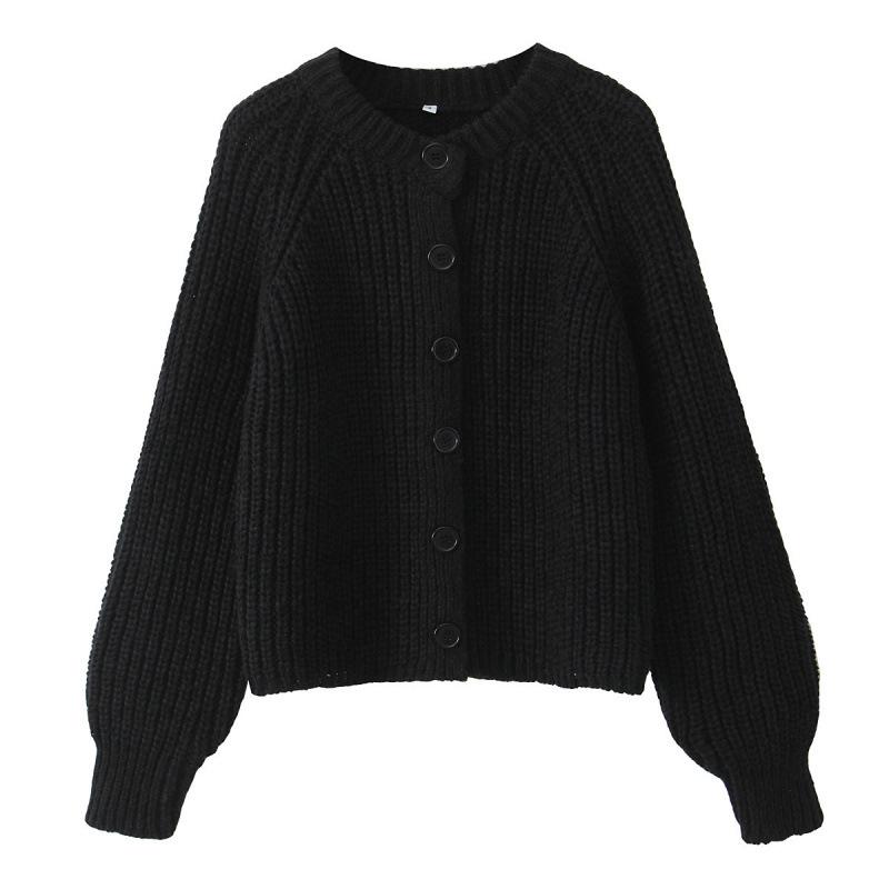 2025 Autumn Women's Long Sleeve Knit Cardigan Sweater Top - European & American Style