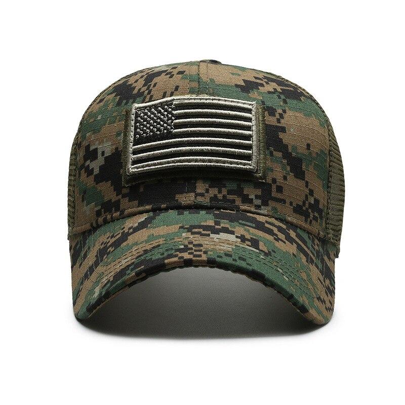 American Flag Camouflage Sticker Brodert Baseball Cap Net Hat Men Outdoor Velcro Cap