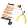 8 Stück Gitarrenreparaturwerkzeug Luthier Wartungsset Kit Zubehör mit Hammer Bürste Zange GT-28