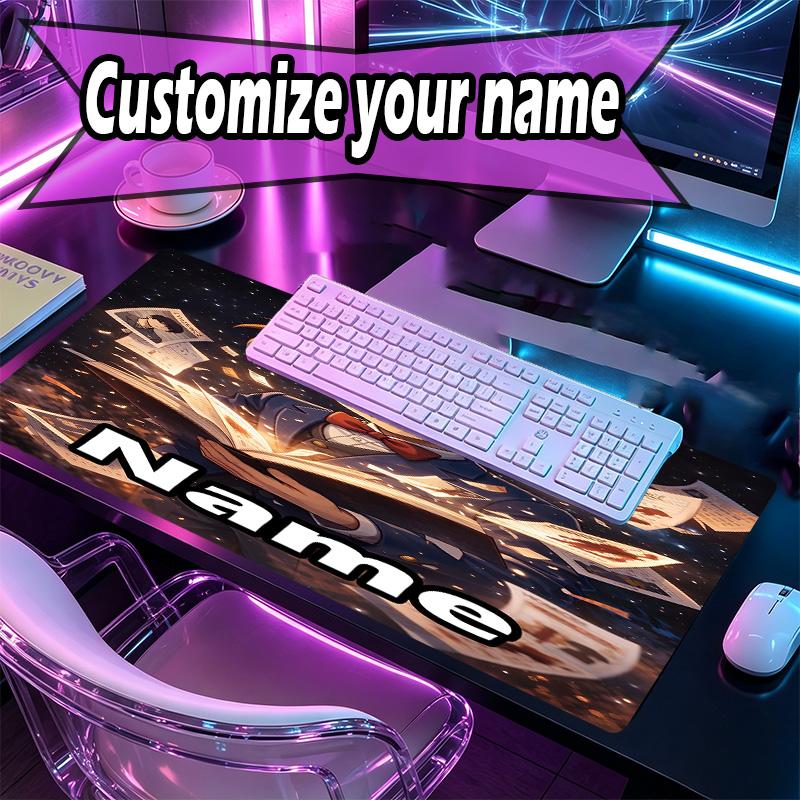 Custom Name Personalized Detective Conan Pattern Mousepad, Laptop PC Desk Mat, Decorative Desk Mat for Home Keyboard Pad Gift