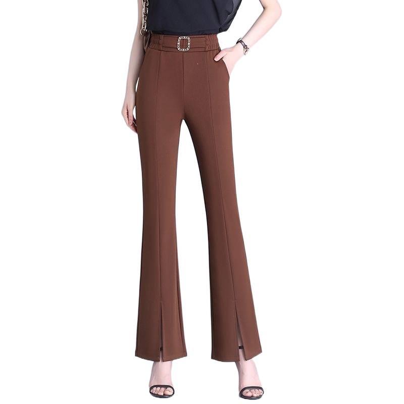 Women's High-Waisted Split Flare Suit Pants – Slimming, Casual, Versatile, Draping, Stretchy Wide-Leg Pants