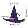 Lace Halloween Witch Hat Foldable Feather Halloween Cap Creative Flower Wizard Cap  Halloween Party
