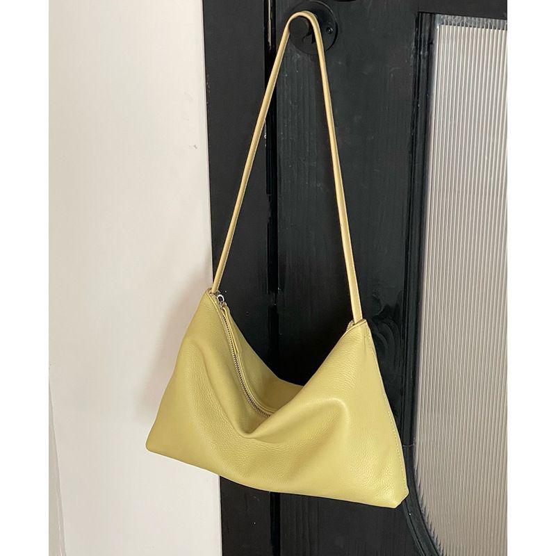 

Minimalist 2025 Soft Cowhide Women s Crossbody Handbag - Casual, Versatile, Large Capacity Dumpling Design 30cm x 4cm x 20cm жовтий