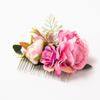 Bohemia Brides Wedding Flower Hair Comb Hairpin Bridesmaid Headdress Hair Combs Hair Accessories For Women Girls Floral Hairpins