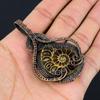 Ammonite Fossil Gemstone Pure Copper Wire Wrapped Handmade Pendant Jewelry