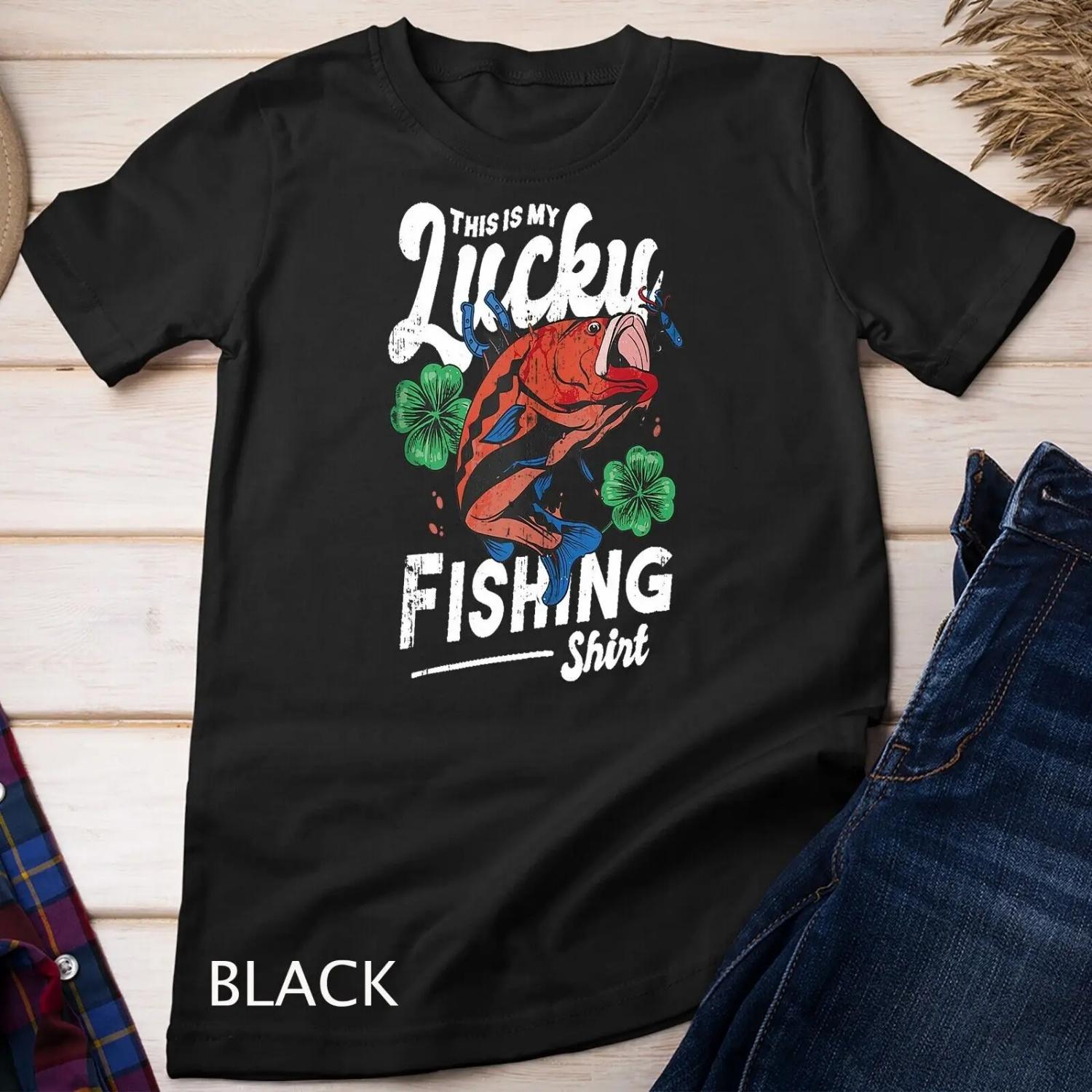 This Is My Lucky Fishing T Shirt Premium Apparel S чёрный