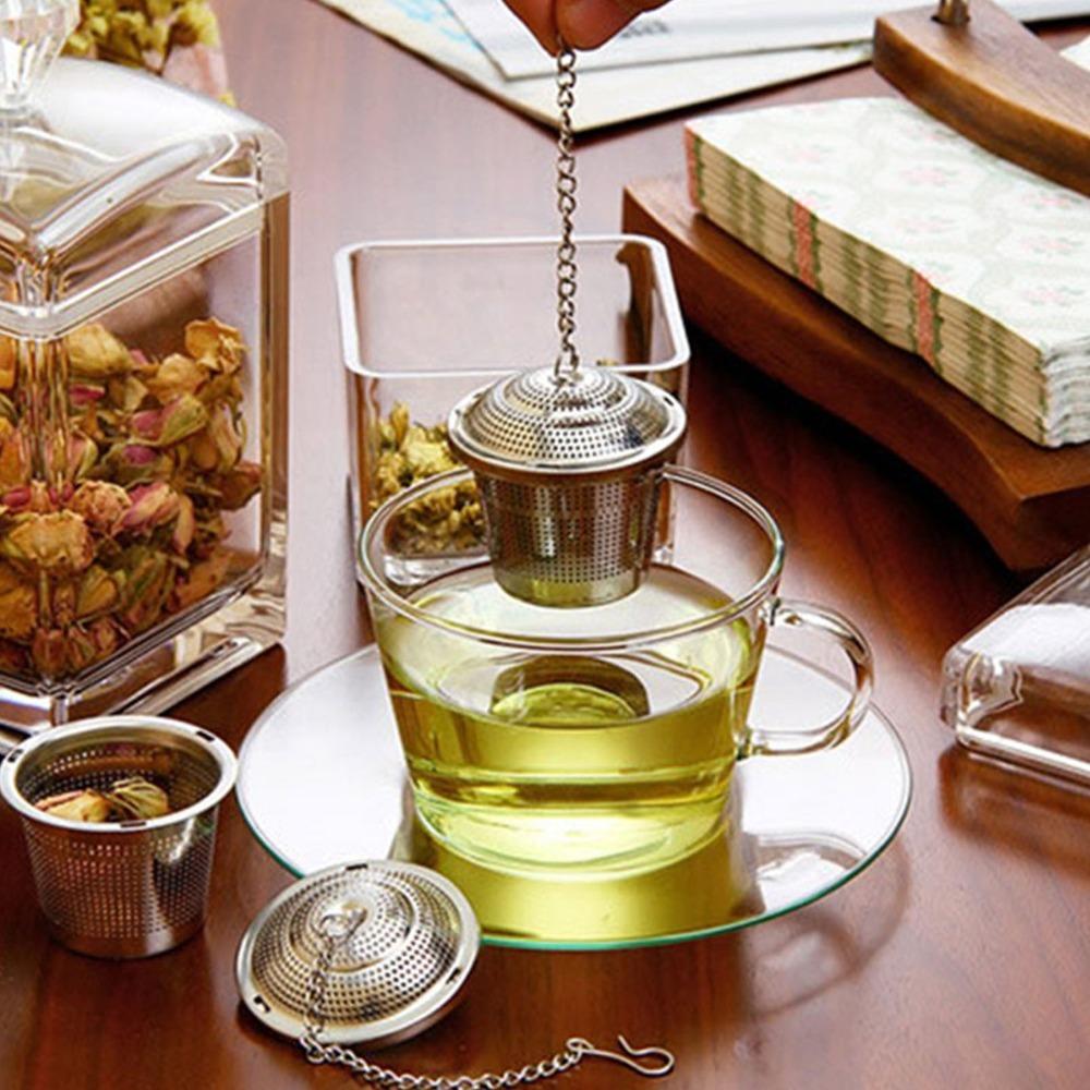 Stainless Steel Loose Tea Steeper Barrel Shaped Tea Infuser With Saucer Tea Ball Tea Brewing