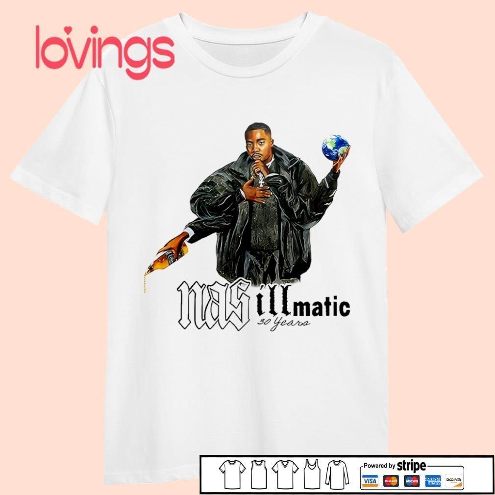 Nas illmatic 30 years portrait White S-5XL shirt HL215 XXXL