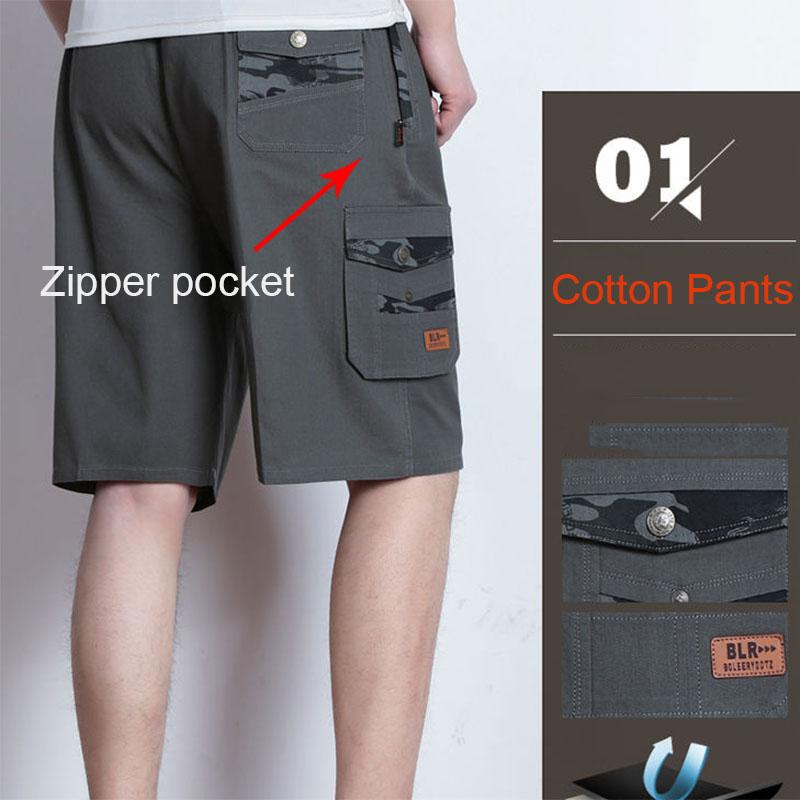 Middle-aged and Old Men's Shorts, Summer Men's Cotton Five-Points Pants, Father's Beach Pants, Large Old Male Casual Pants