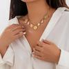 IngeSight.Z Luxury Retro Angel Rose Relief Pendant Choker Necklace Woman Temperament Gold Color Collarbone Female Party Jewelry