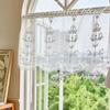 French Style Ruffled Lace Short Curtains Luxurious Embroidered Chiffon Fabric Curtains No Drilling Required Suitable for Home Doors Windows, and Cafes
