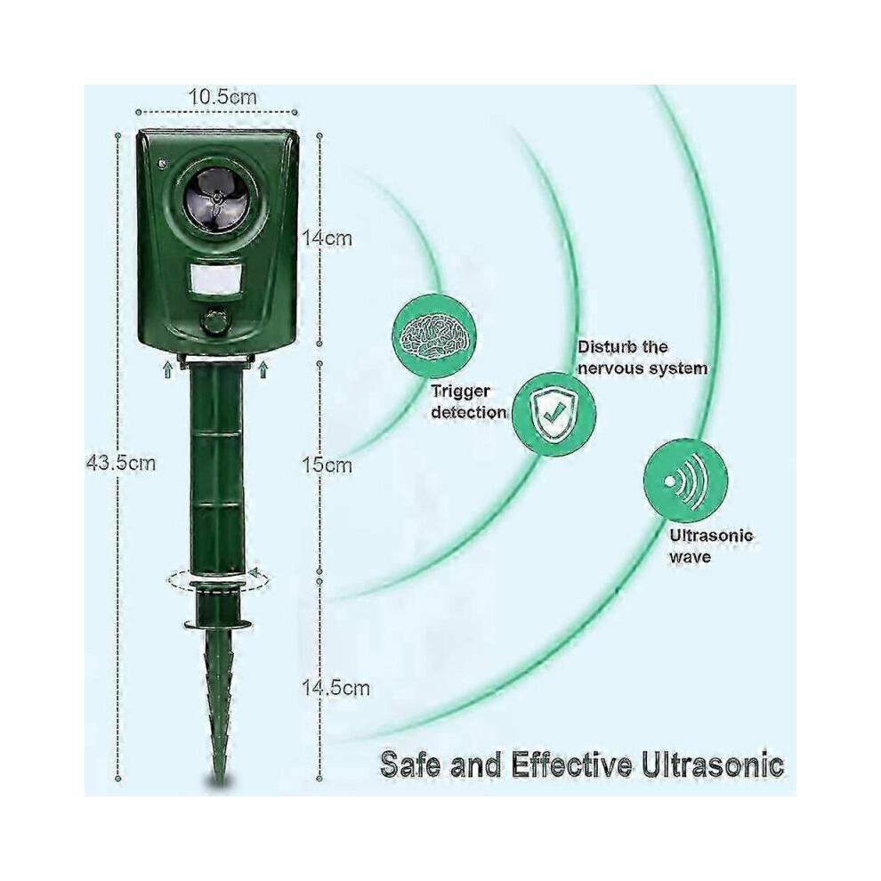 Fox Deterrent Cat Repellent Ultrasonic Cat Scarers for Gardens Bird Deterrent Dog Animal Repeller Battery Operated Waterproof Adjustable Sensitivity M