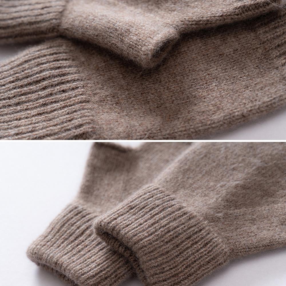 Soft 100% Wool Knitted Gloves for Women Men Winter Fingerless Mittens Simple Solid Thermal Outdoor Half Finger Gloves