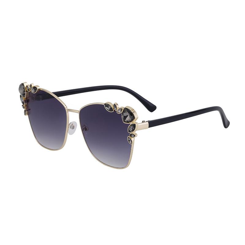 Cat'S Eye Diamond-Encrusted Large-Frame Sunglasses, Women'S Trendy High-End Sunglasses, Women'S Glasses Shades.