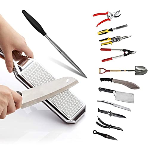 Handheld Knife Sharpener, 300/600 Grid, Double-Sided Diamond, Kitchen Knife Sharpener, Gardening Scissors Sharpener, Gardening Tool