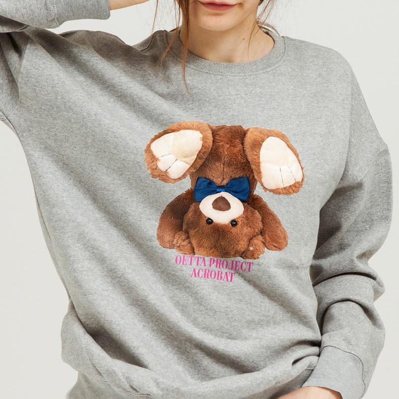 Yda Милый Медведь Оверсайз Толстовка_Ot3D005Gy Gray/M